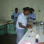 Students doing chemistry practical