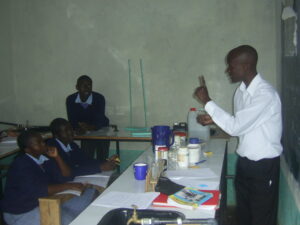 Students doing practical work